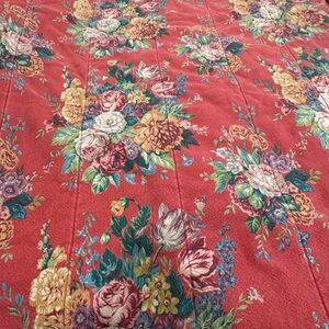 Ralph Lauren AYLESBURY King Comforter Bedspread Woven Red Floral Nice!